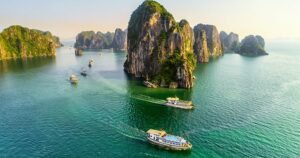 Halong-Bucht, einem UNESCO-Weltnaturerbe.