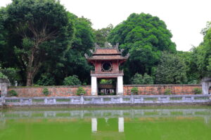 Quoc Tu Giam Temple Of Literature Van Mieu Quoc Tu Giam a Confucian temple with shrines and front gate at Van Mieu Ha Noi Vietnam