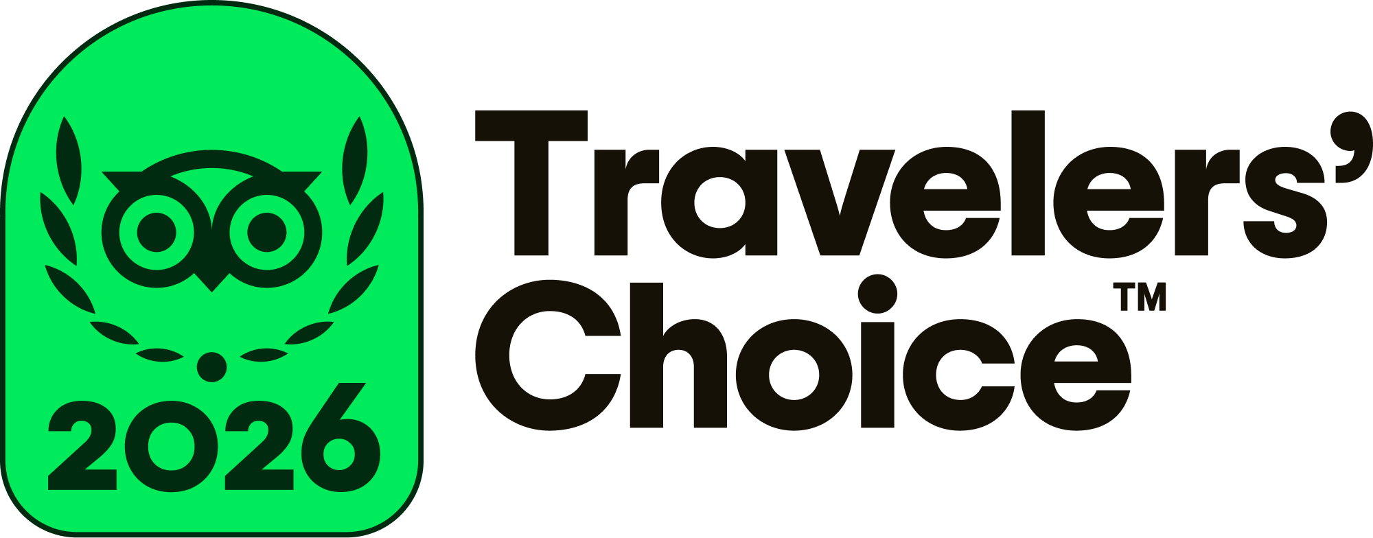 TC Badge Travelers Choice Left Aligned Black L