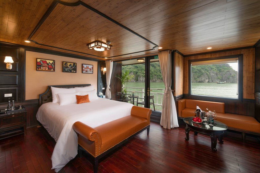 Victory Star Cruise – Traditioneller Charme und moderner Komfort in der Halong-Bucht 12 Victory Star Cruise President cabin 9